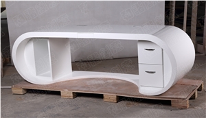 China Natural Stone White Elegant Office Executive Office Desk