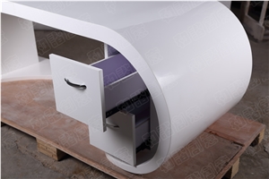 China Natural Stone White Elegant Office Executive Office Desk