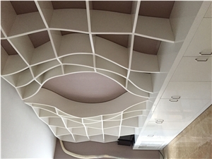 Manmade stone home/office decoration wall hung design bookself space saving bookself