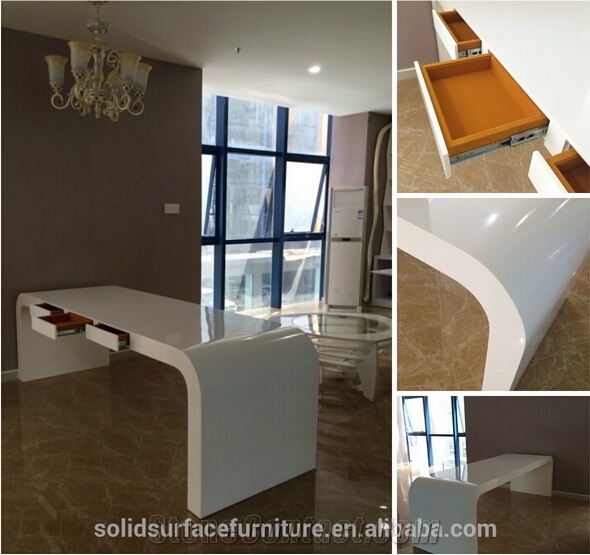 Manmade Stone U-shape Office Furniture Desks
