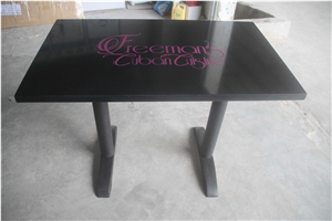 Quartz Stone Black Restaurant Dining Table/Coffee Shop Table Sets