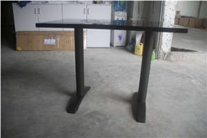 Quartz Stone Black Restaurant Dining Table/Coffee Shop Table Sets