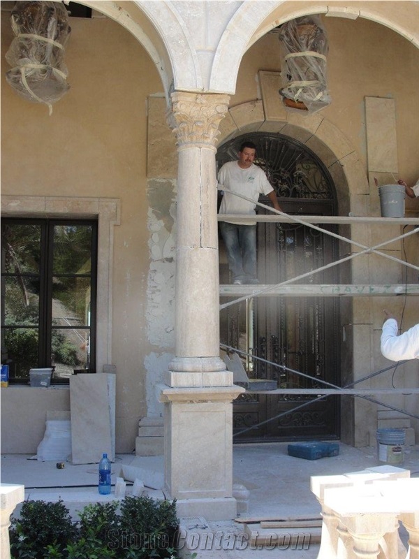 Durango Beige Travertine Corinthian Columns