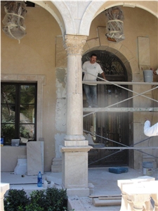 Durango Beige Travertine Corinthian Columns