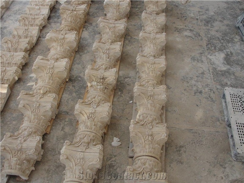 Durango Beige Travertine Corinthian Columns