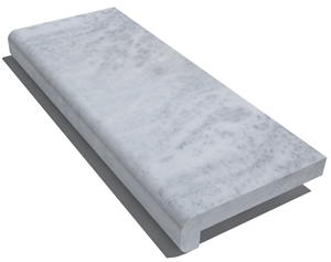 Kavala White Marble Coping 610x250x30 Mm, Prof. F6, Sandblasted Kavala White Marble Coping 610x250x30 Mm, Prof. F6, Sandblasted
