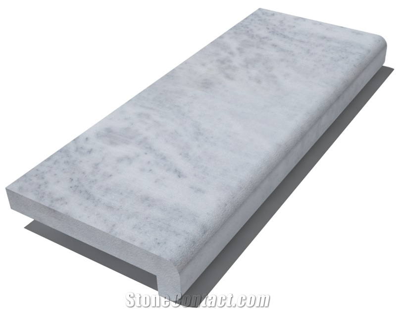 Kavala White Marble Pool Coping 610x250x30 Mm, Prof. D6, Sandblasted