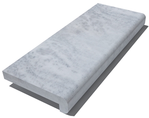 Kavala White Marble Pool Coping 610x250x30 Mm, Prof. D6, Sandblasted