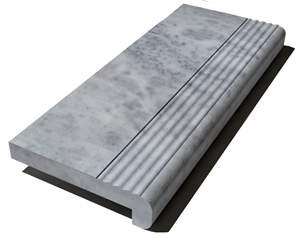 Kavala White Marble Pool Coping 610x250x30 Mm, Prof. E6, Sandblasted