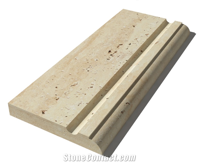 Travertine Coping 610x250x30 mm, Prof. A0, Sandblasted