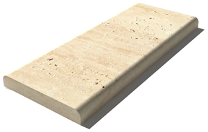 Turkey Beige Travertine Coping 610x250x30 Mm, Prof. D1, Sandblasted