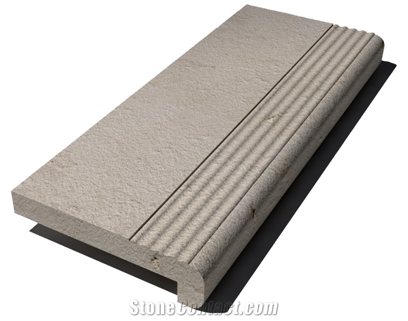 Vratza Beige Coping 610x250x30 mm, Prof. E6, Sandblasted