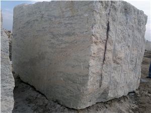 River White Granite Block, India White Granite