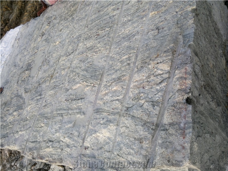 River White Granite Block, India White Granite
