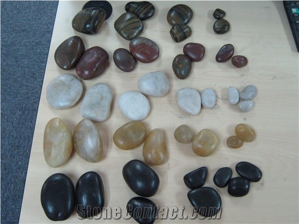 Polished Pebble Stone, Pebble Walkway, River Stone, Mixed Pebble Stone