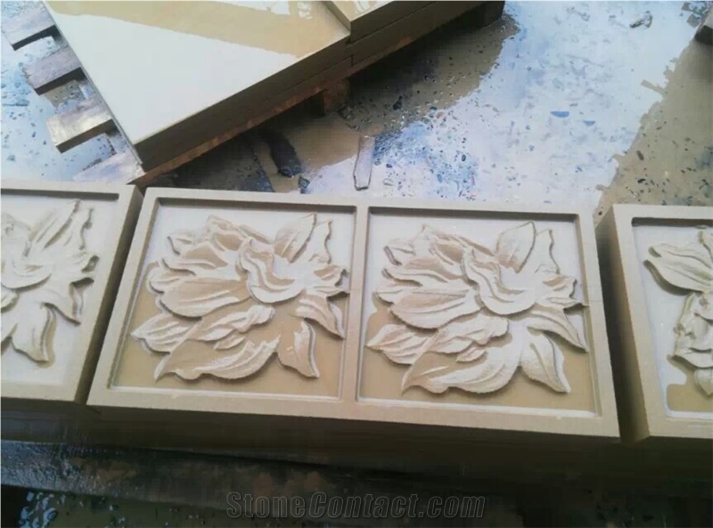 China Beige Sandstone for Sale Relief & Etching