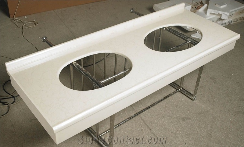 Artificial White Marble Bathtops,Bathroom Vanity Tops