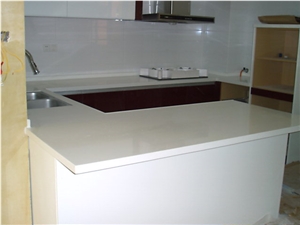 Beige Galaxy Quartz Stone Engineered Stone Kitchen Countertops Solid Surface