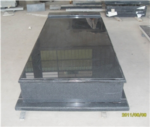 G654 Granite/Padang Dark/Seasame Black Granite Western Tombstone & Monument