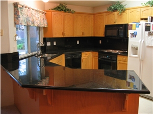 Indian Black Galaxy Granite Kitchen Countertops/Island Tops/Worktop Indian Black Galaxy Granite Kitchen Countertops/Island Tops/Worktop