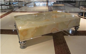 Yellow Onyx Home Furniture Table Tops/Office Meeting Tabletop High Polished