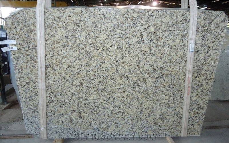Napole Granite, Giallo Napoli Granite Slabs, Yellow Granite Brazil