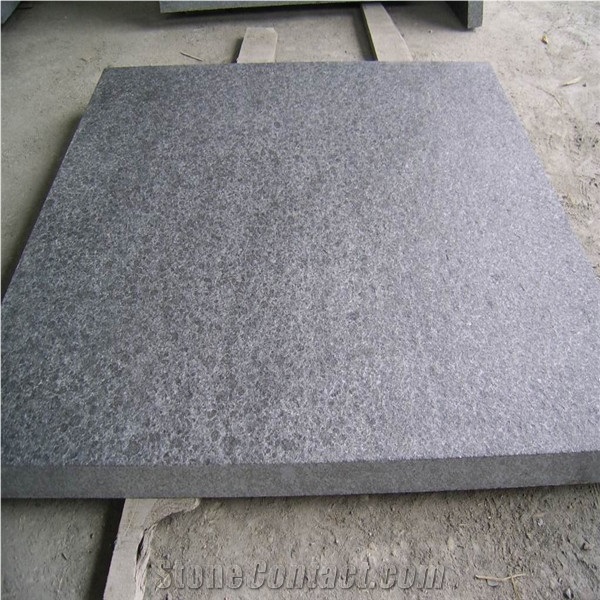 G684 Black Basalt Flamed Slabs & Tiles,China Black Basalt,Fuding Black Basalt Tiles
