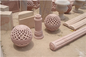 Beige Limestone Lanterns and Mailboxes