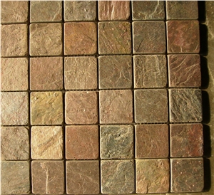 Brown Copper Slate Mosaic Tiles