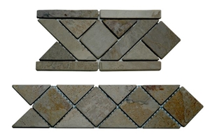 French Vanilla Slate Mosaic Border French Vanilla Slate Mosaic Border