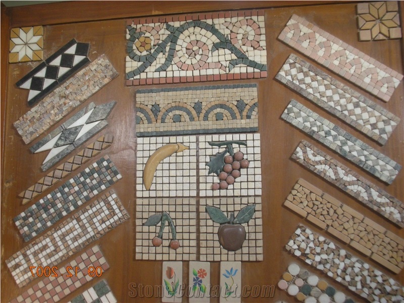 French Vanilla Slate Mosaic Border