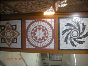 Marble Mosaic Medallion, Waterjet Inlay Works