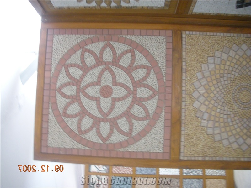 Marble Mosaic Medallion, Waterjet Inlay Works