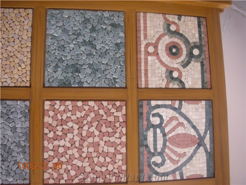 Marble Mosaic Medallion, Waterjet Inlay Works