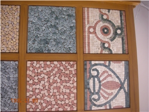 Marble Mosaic Medallion, Waterjet Inlay Works