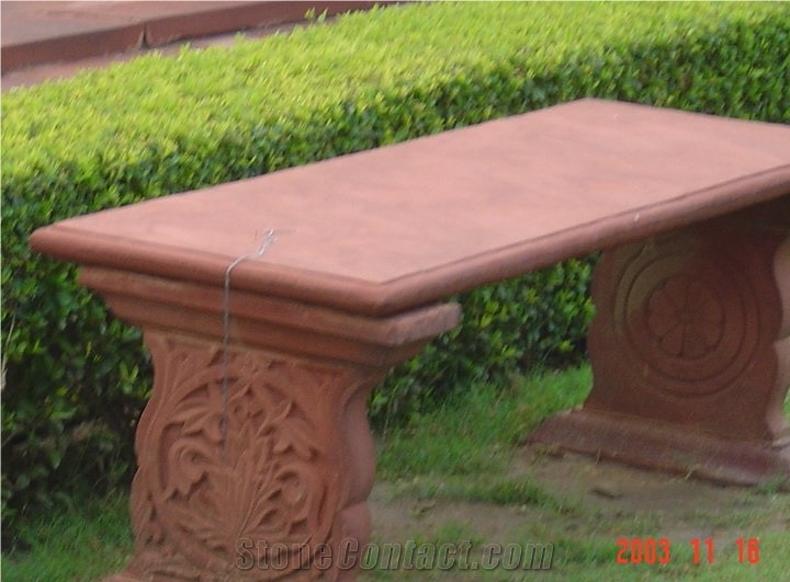 Mint Sandstone Benches & Tables, Beige Sandstone Benches India