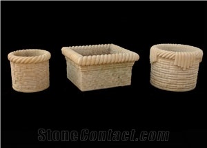 Sandstone Bench and Flower Holders