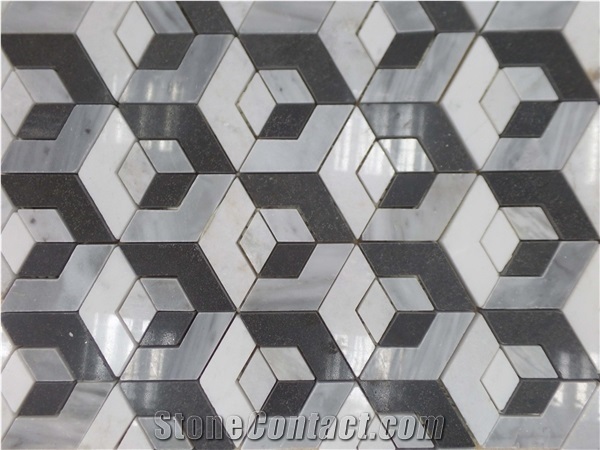 China Basalt Mosaic, Black Basalt Hexagon Mosaic
