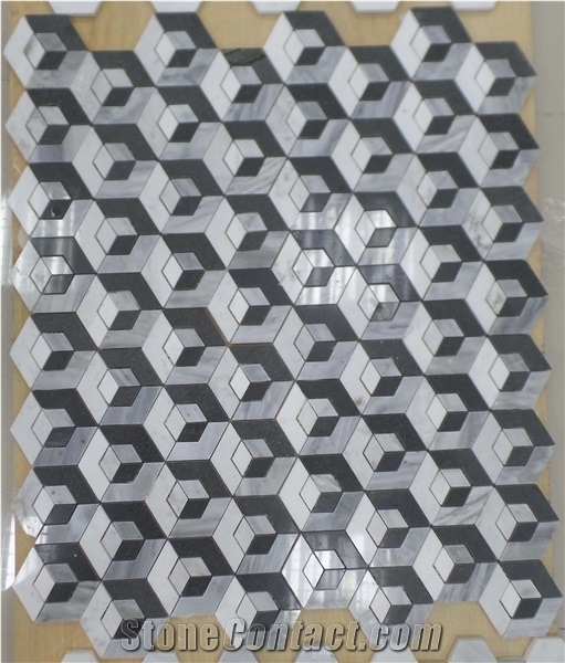 China Basalt Mosaic, Black Basalt Hexagon Mosaic