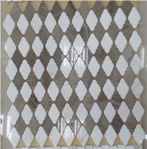 Lantern Mosaic Pattern -Snow White+Timber Grey
