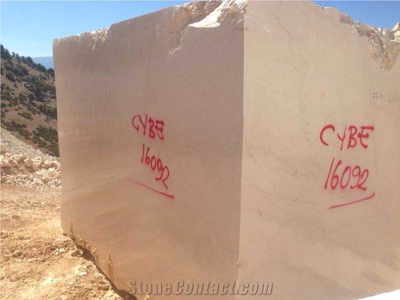 Ava Cream, Turkish Botticino Marble Block, Beige Marble Blocks