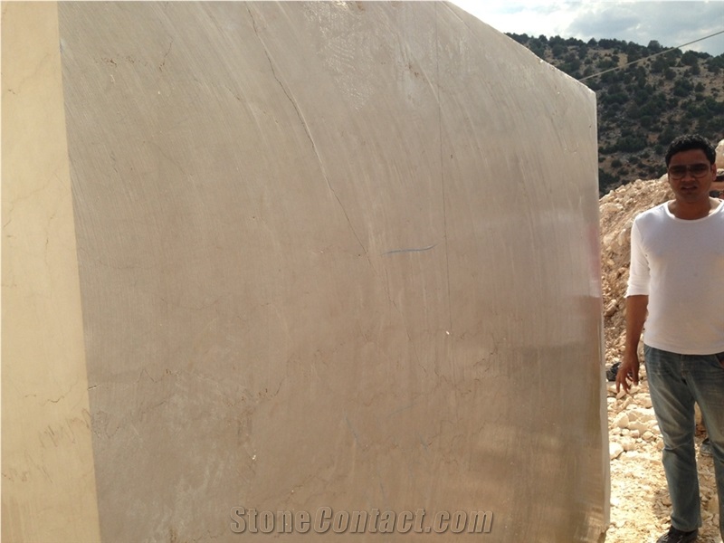 Ava Cream, Turkish Botticino Marble Block, Beige Marble Blocks