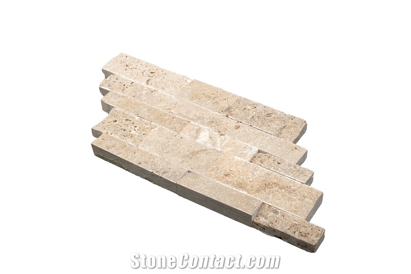 Panel Light Travertine Split Face Mosaic