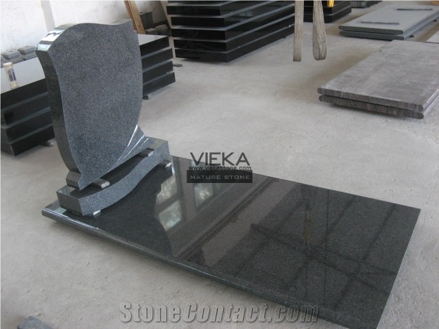 G654 Granite Tombstone & Monument,China Black Granite Gravestone & Headstone Sesame Black China impala Padang Black pingnan zhima hei china nero new impala dark grey Polished for Hungary