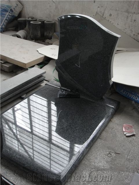 G654 Granite Tombstone & Monument,China Black Granite Gravestone & Headstone Sesame Black China impala Padang Black pingnan zhima hei china nero new impala dark grey Polished