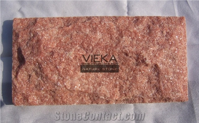 Pink Quartzite Mushroom Stone Wall Cladding