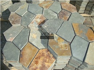 Rusty Slate Stone Random Flagstone Multicolor Mats, Brown Slate Flagstone