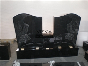Shanxi Black Granite Tombstone & India Black Monument,Memorials,Gravestone & Headstone with Pigeon Bird Carve