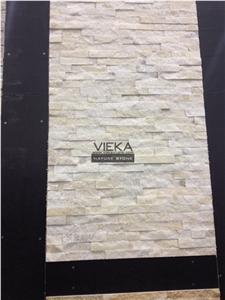 Slate & Quartzite Culture Stone Panel,Wall Panel,Ledge Stone,Veneer,Stacked Stone for Wall Cladding 60x15cm Rectangle White Quartzite