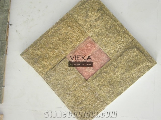 Yellow Quartzite Mushroom Wall Cladding